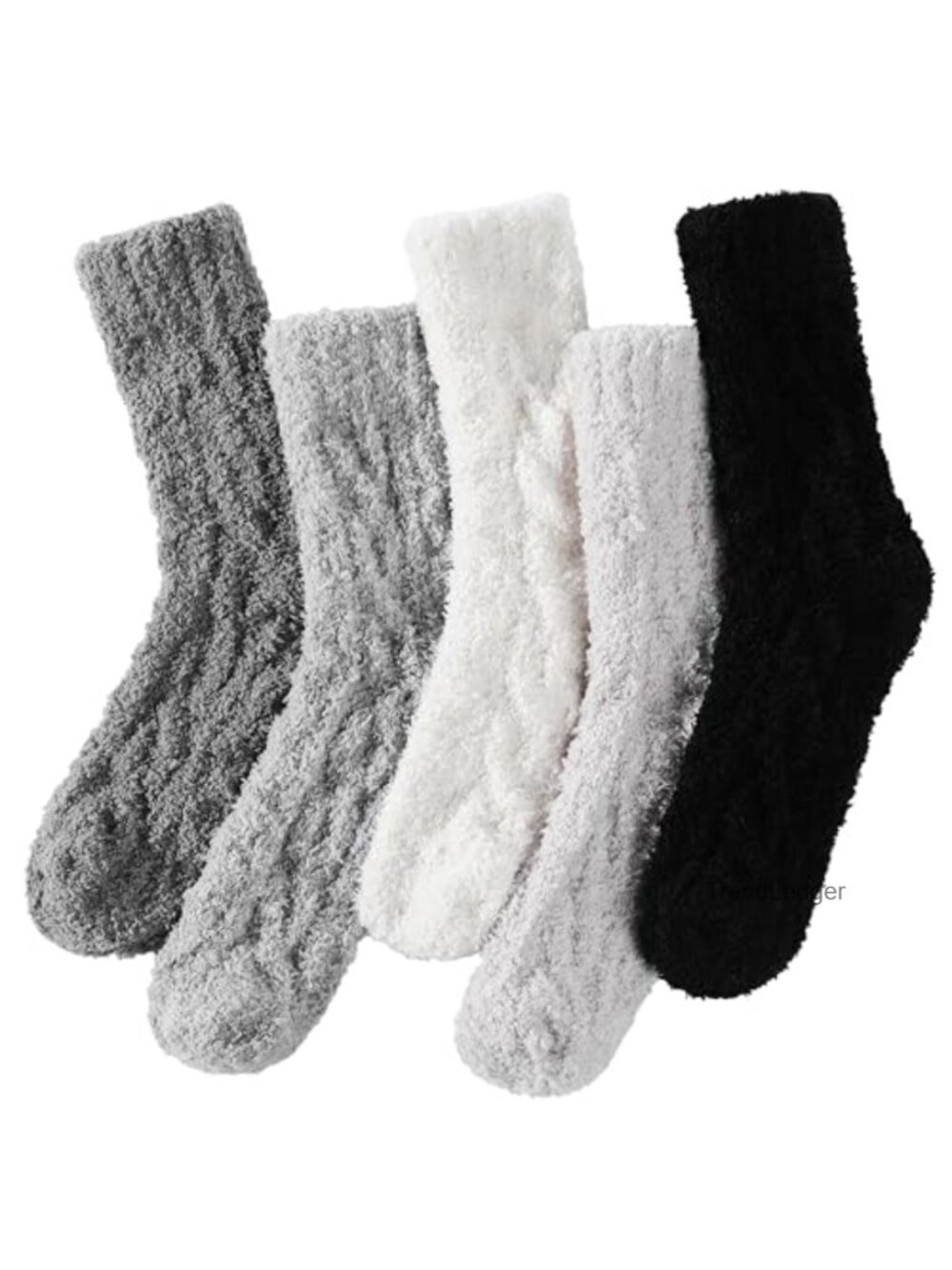 Tavaleu Fuzzy Socks Soft Cozy Fluffy Slipper Warm Socks 5 Pairs